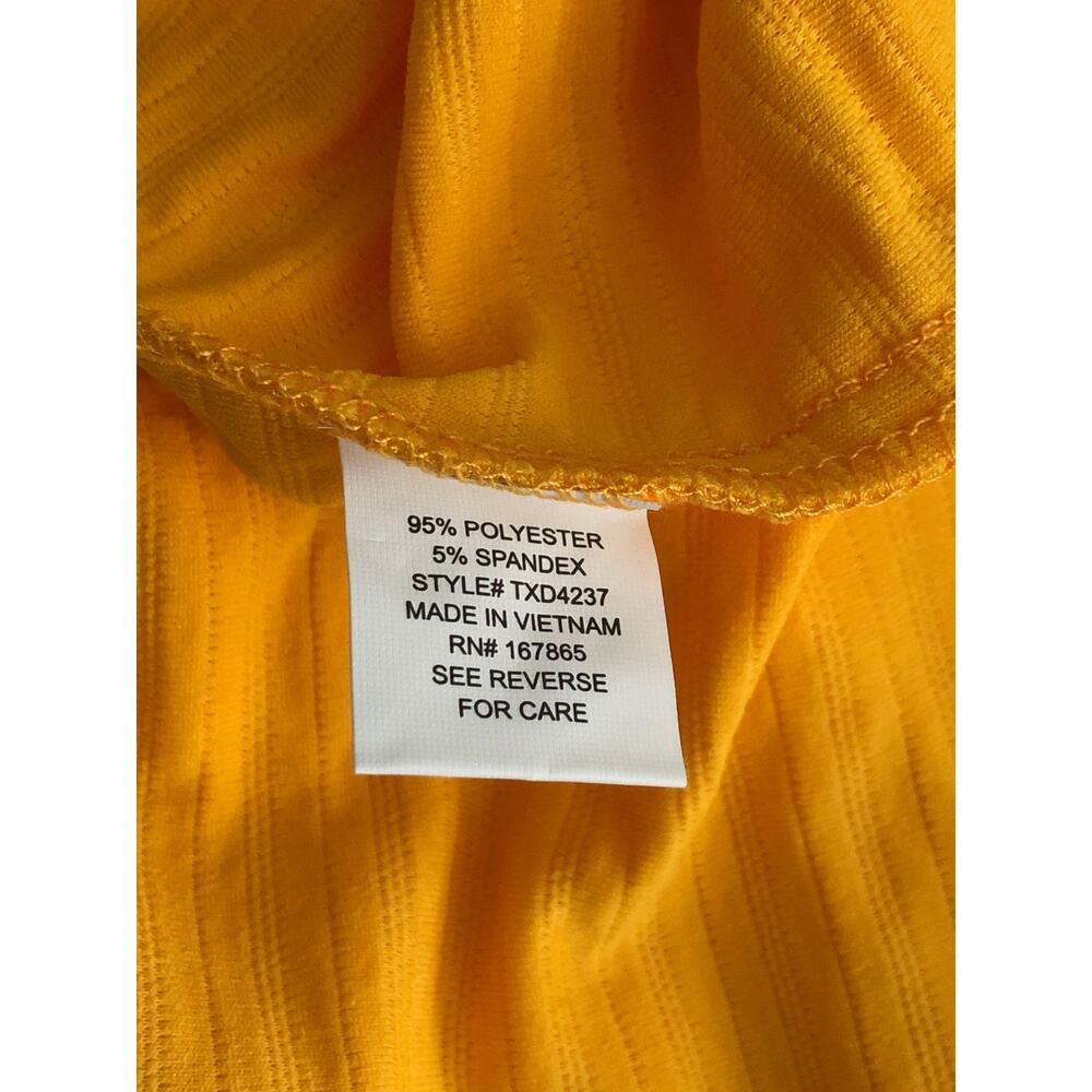 NY Collection Shift Dress Ruffle Cuff in Lemon Women's Petite Large NEW - Picture 6 of 7